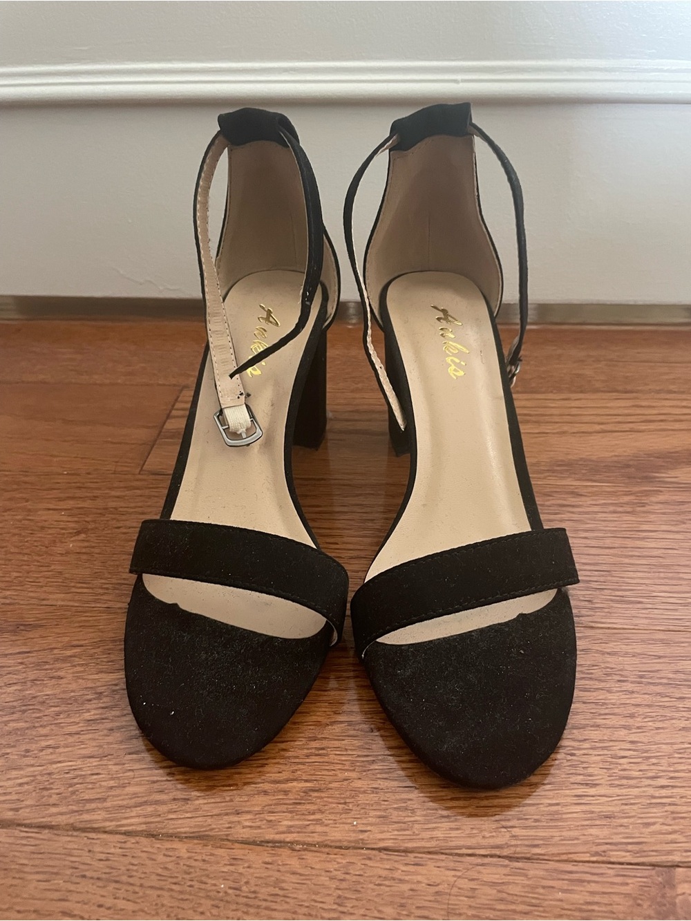 Ankis Heels for Women Open Toe Ankle Strap Chunky 2.75 Inch Heel Sandals, Size 5